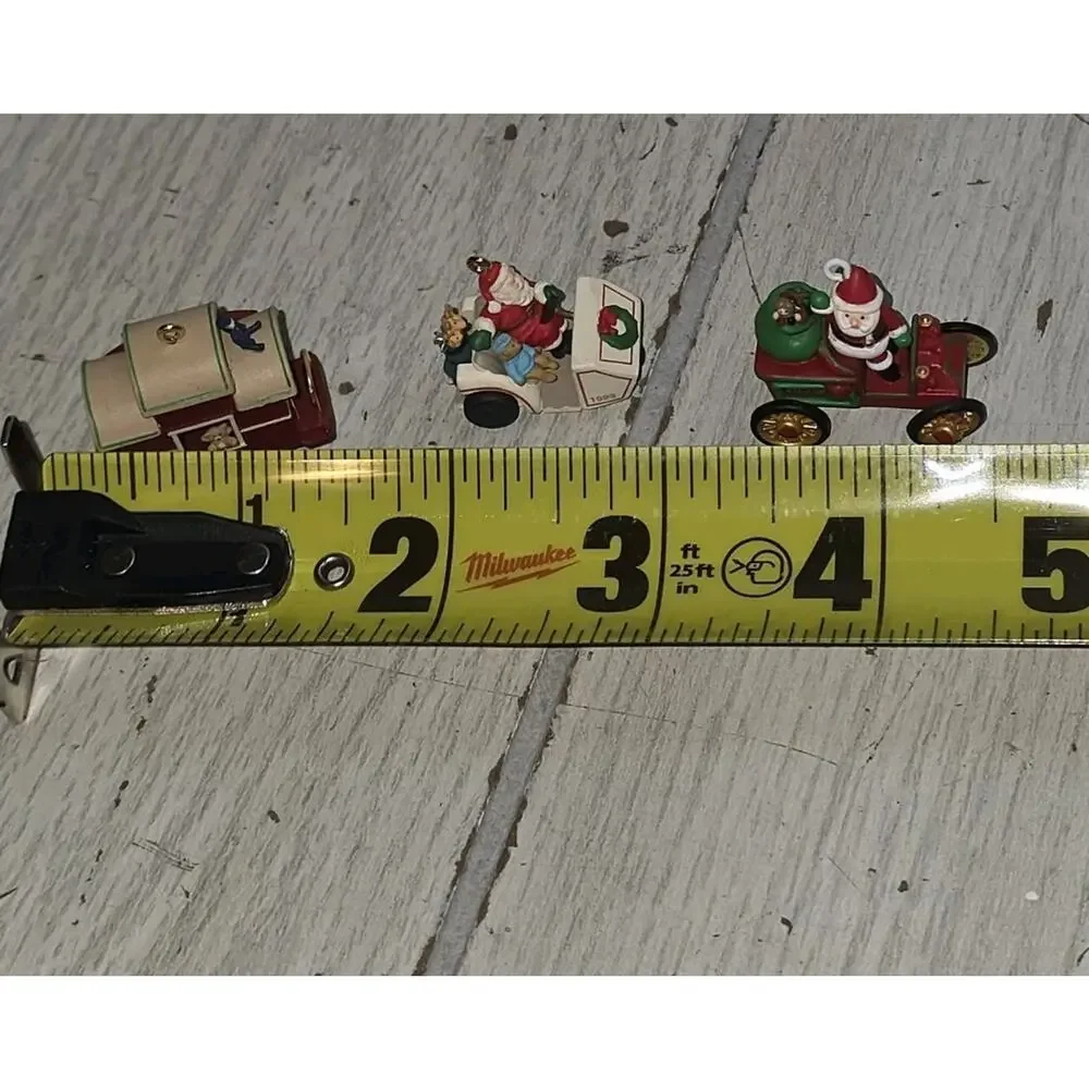 Vtg 2003 Here Comes Santa Miniature-Motorcar,Caboose Golf Cart Hallmark Ornament